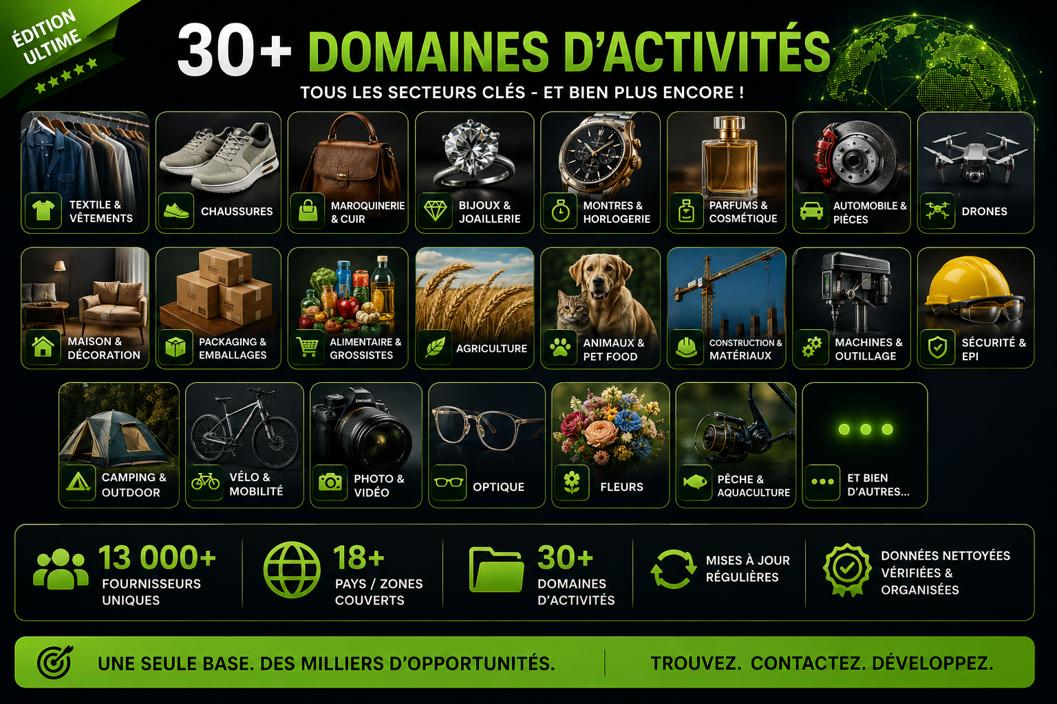 30+ domaines d'activité Supplier Vault